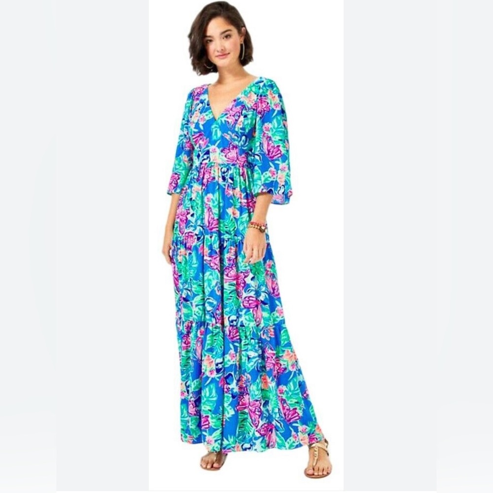 Lilly Pulitzer 3/4 sleeve maxi dress